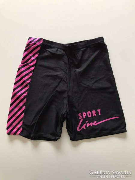 Fekete, rózsaszín mintás rövid, női sport sort, Xs-S-es