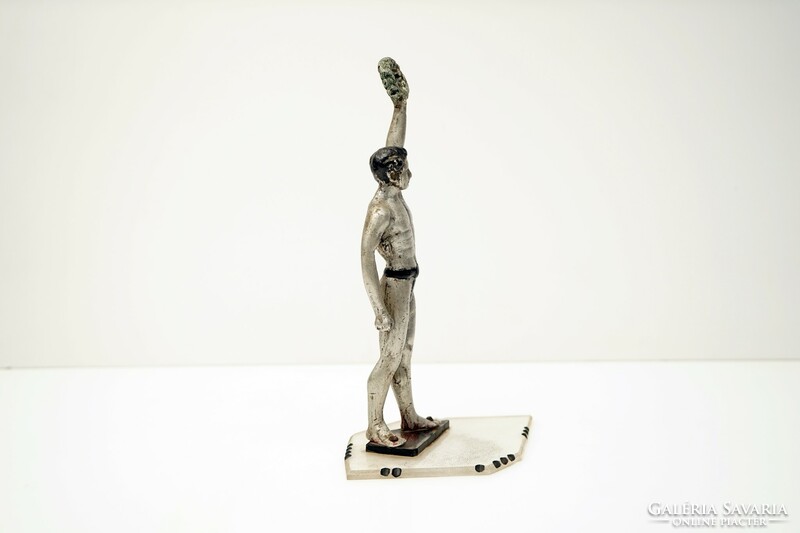 Art deco Olympic victory metal statue / retro old / 24.5 cm high