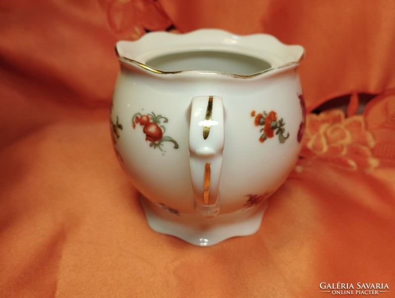 Antik két füles porcelán cukortartó, váza