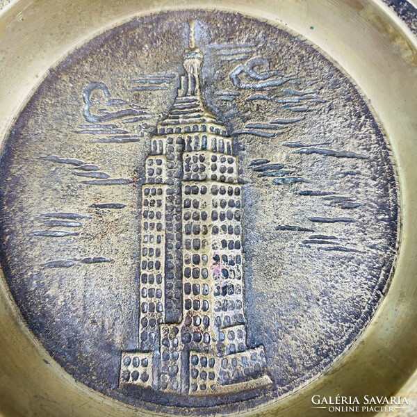 Copper souvenir / memory bowl - empire state building new york city