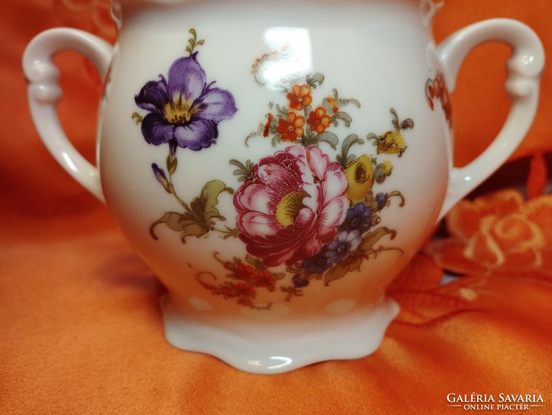 Antique two-handled porcelain sugar bowl, vase