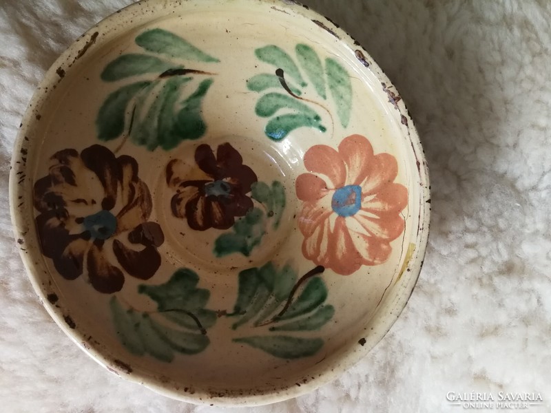 18 cm diameter, ceramic deep plate, wall decoration, rural, hand painted.