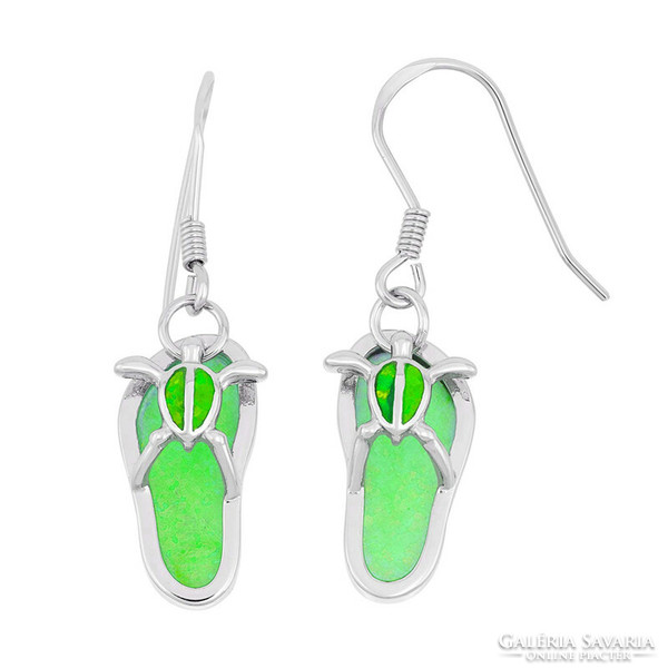 Ear10 - slipper-shaped green hook-on earrings
