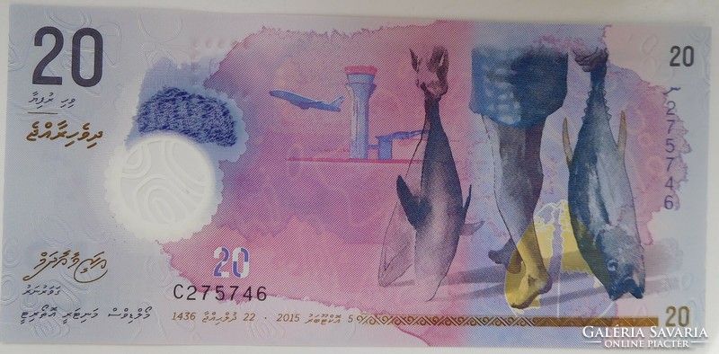 Maldív szigetek 20 rufiyaa  2015 UNC Polymer