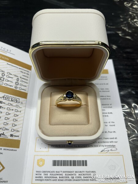 18k aranygyűrű, 0.34ct gyémánttal, Certifikáttal
