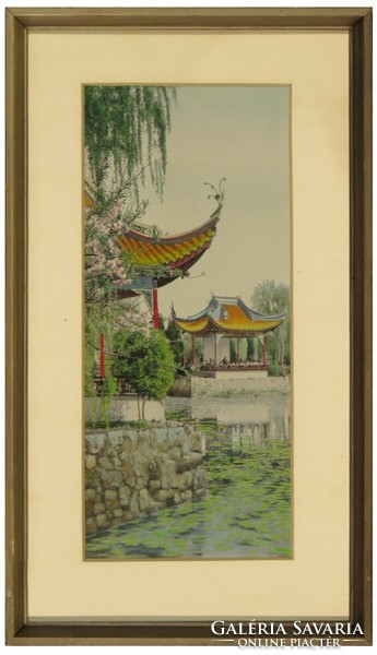 Kínai művész 20. század : Társaság a pagodában