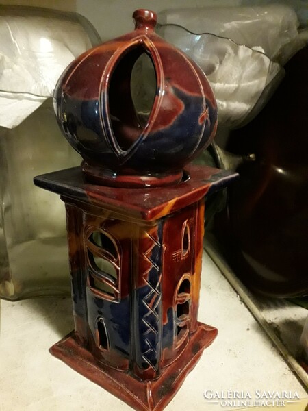 Ceramic pottery glazed candle lighthouse extra 32x10x10 cm. Flawless.