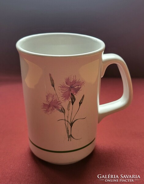 Rosenberger German porcelain cup mug with botanical flower pattern carnation cornflower