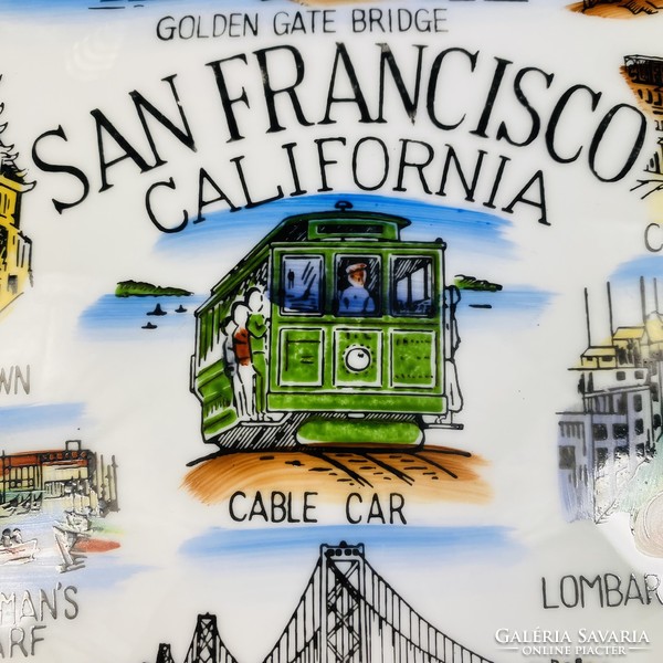 Porcelán szuvenír / emlék tányér - San Francisco California