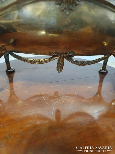 Original Art Nouveau table with its original glass insert. A particularly beautiful piece. 27X54 cm
