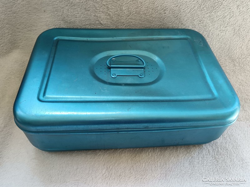Antique metal large blue box