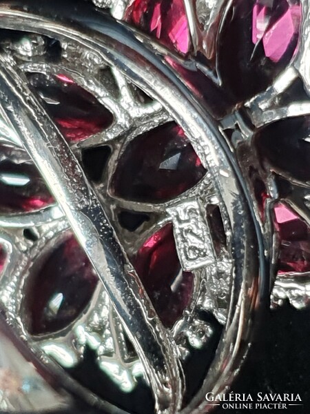 CSODASZÉP 925-ös ezüst gyűrű Rhodolit gránát kövekkel