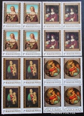 S3575-81n / 1983 paintings - raffaello stamp line post clean block of four