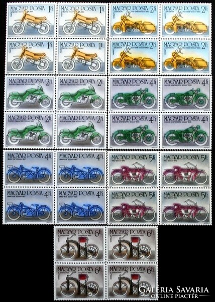 S3753-9n / 1985 100 years of the motorcycle stamp series postal clean block of four