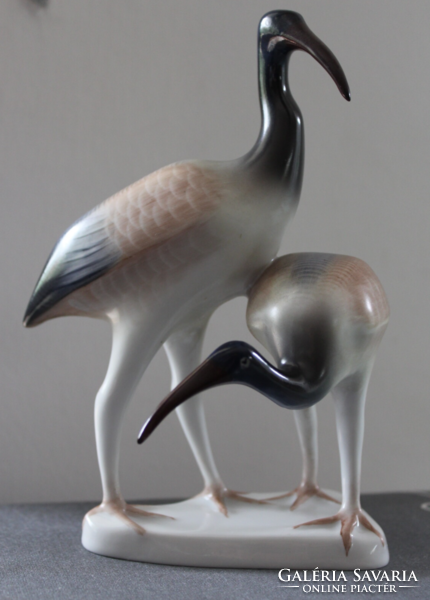 Hollóházi íbisz porcelán madár pár
