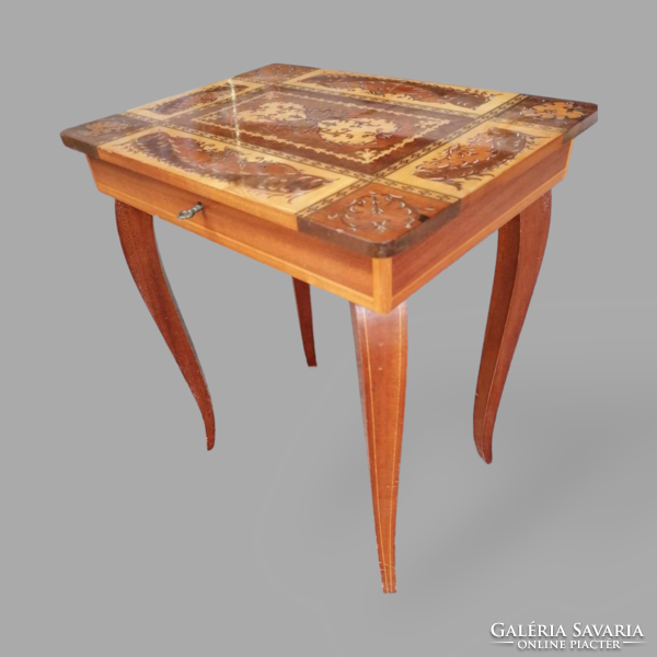 Inlaid musical sewing table