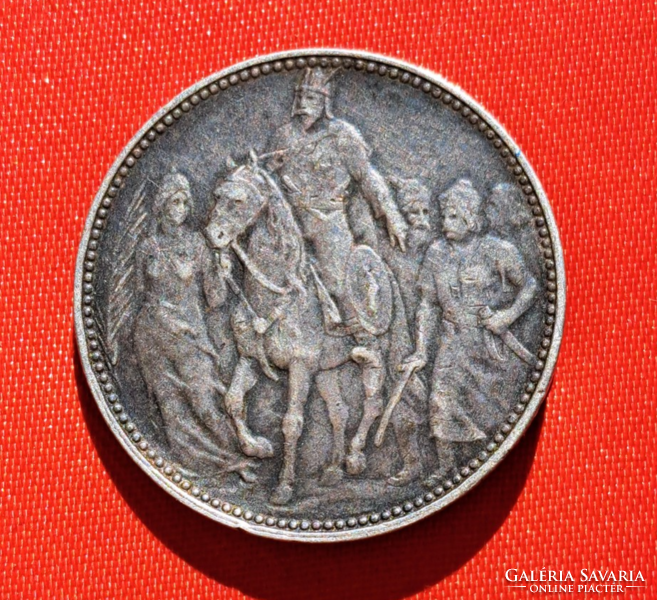 1896. Milleniumi  ezüst 1 korona kitűzőnek megcsinálva, tű nélkül (1786)