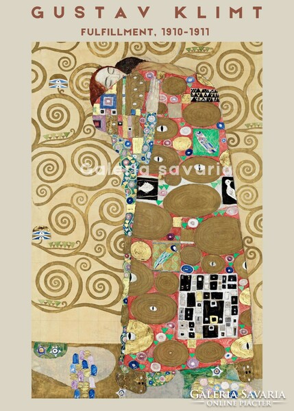 Poszter Gustav Klimt Fulfillment" (Beteljesülés) című alkotásával