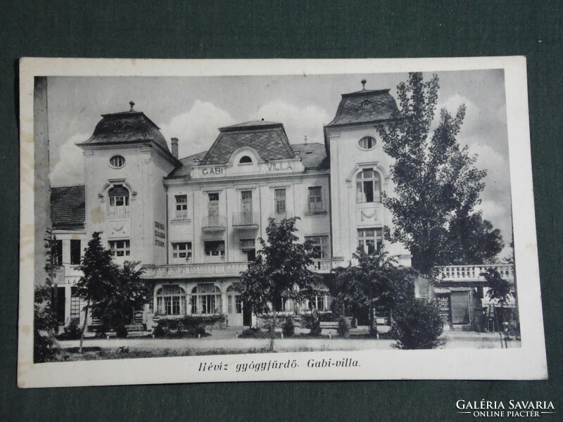 Képeslap,Postcard, Hévíz , Gabi villa látkép,1943