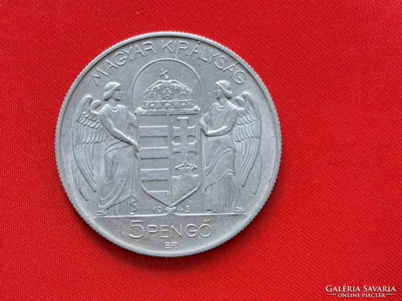 Kingdom of Hungary 5 pengő horthy - 75th Anniversary coin, 1943. (1756)
