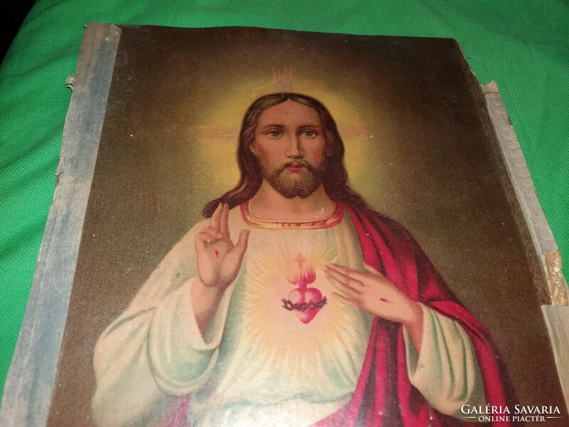Antik keresztény kép nyomat Mi Urunk Jézus Krisztus 26 x 20 cm keret nélkül a képek szerint