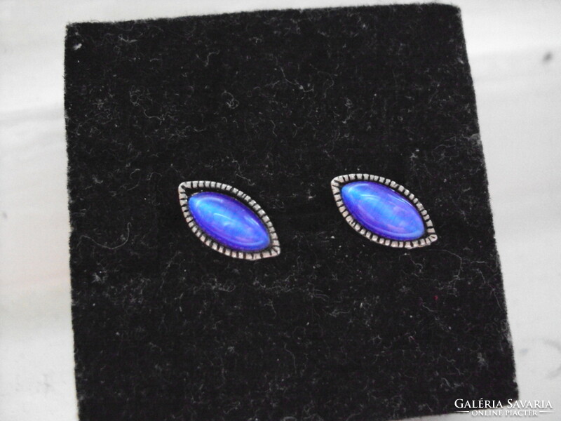 Silver earrings with blue mask eyes