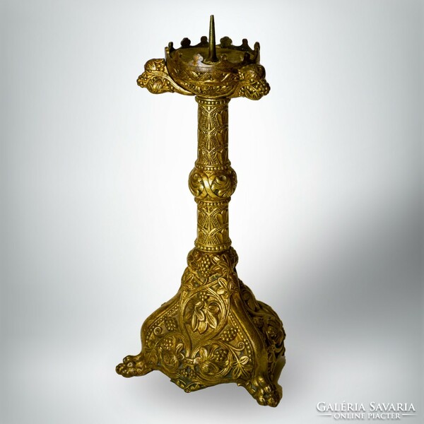 Baroque noble copper candle holder