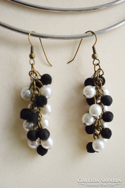 Earrings, vintage, with thekla pearls 4.5 x 1.8 cm