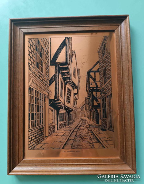 Engraved copper picture framed, the shambles