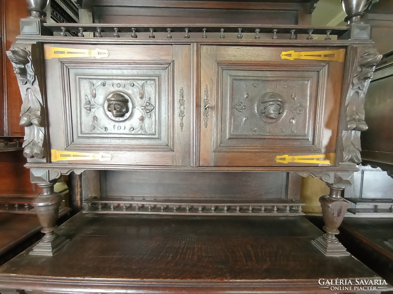 Neo-Renaissance antique serving cabinets