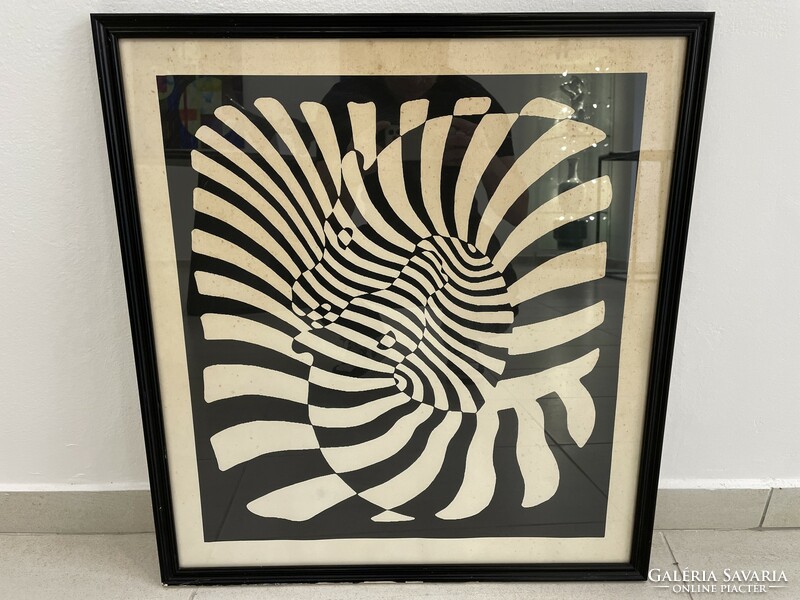 Vasarely zebras screen print graphic image