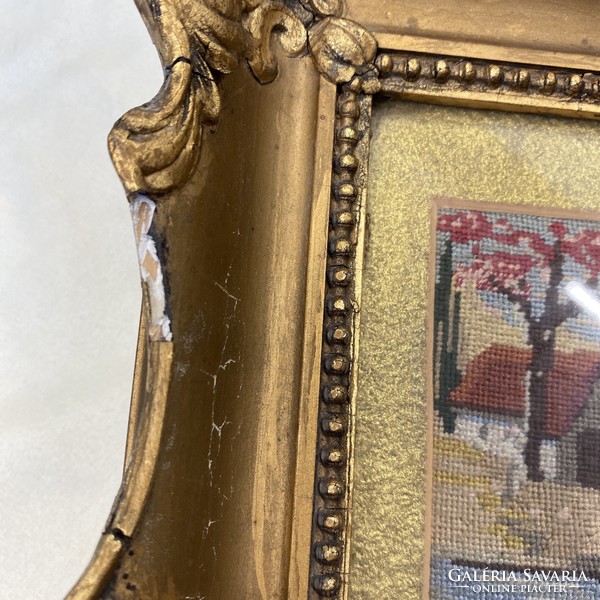 Blondel frame with needle tapestry