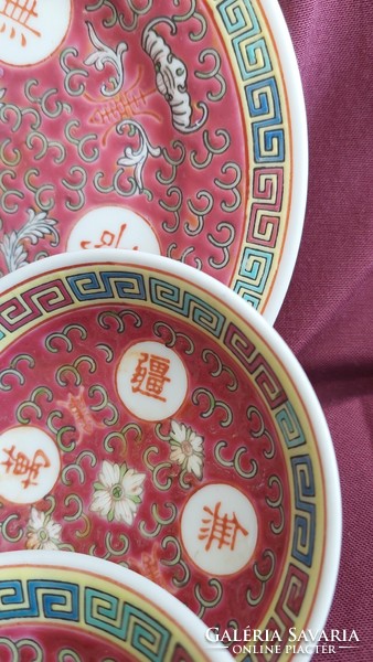 Kínai porcelán gyűrűtartó tálka, kistányér(3 db)