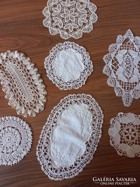 Old beaten lace, display tablecloths
