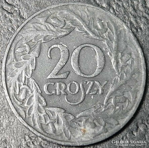 Poland 20 groszi (garas), 1923, zinc /non-magnetic/