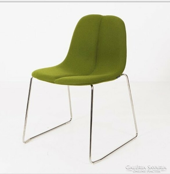Offecta chair with grass green wool upholstery
