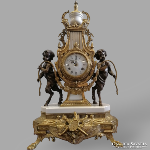 Beautiful marble-copper mantelpiece clock