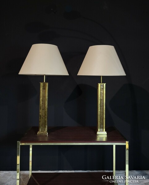 Mid century modern, hollywood regency, vintage réz asztali lámpa pár