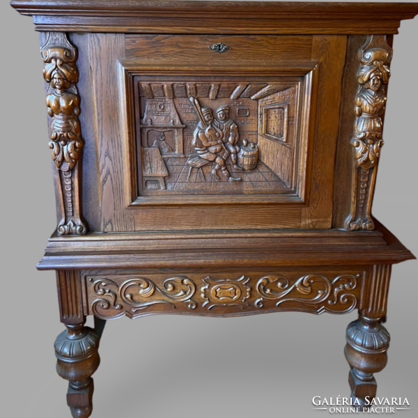 Neo-Renaissance dresser, bar cabinet