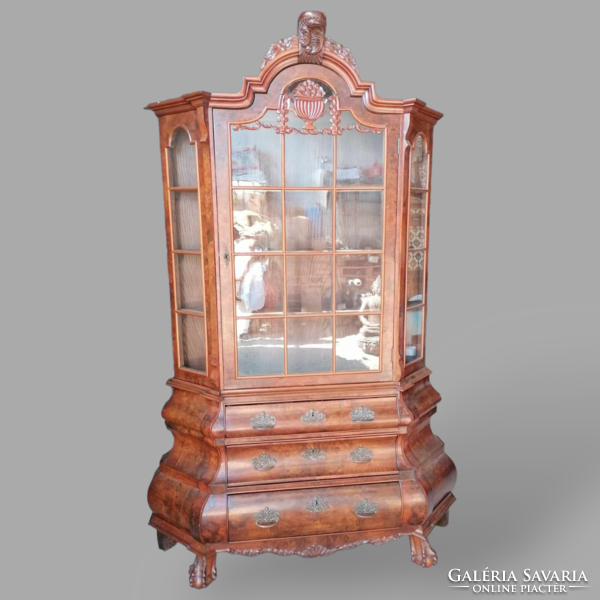 Baroque belly display cabinet, cabinet