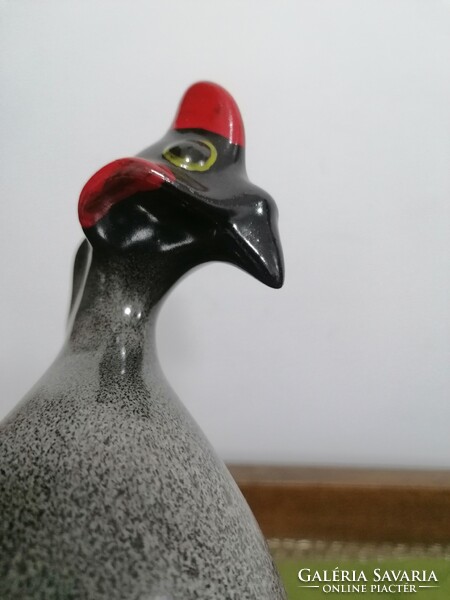 Large guinea fowls with quality marking, porcelain or ceramic