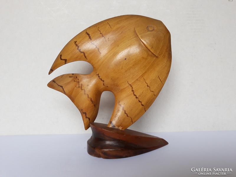 Art deco wood carved fish
