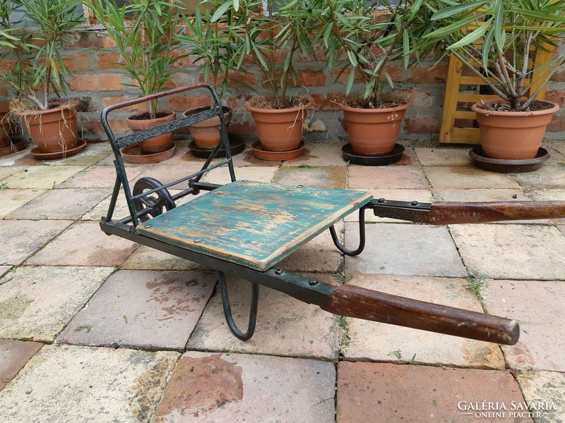 Garden decoration small wheelbarrow with flower holder