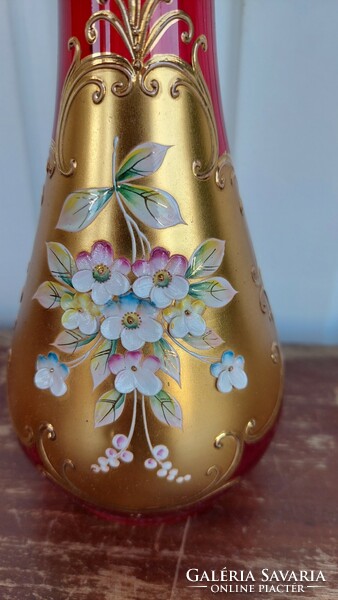 Czech, Bohemian gilded glass vase