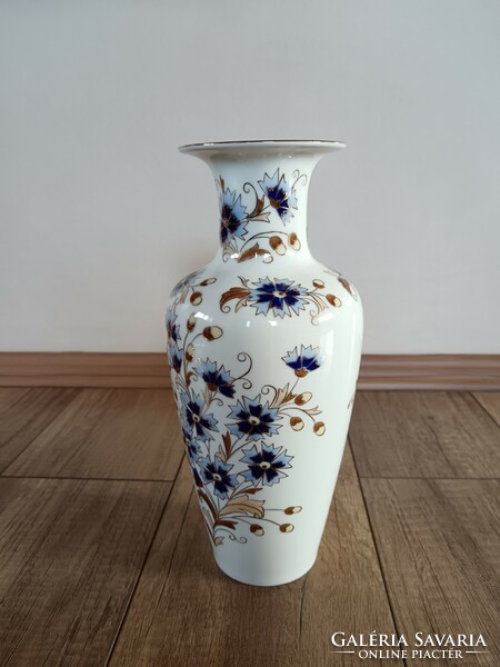 Zsolnay large porcelain vase with cornflower pattern