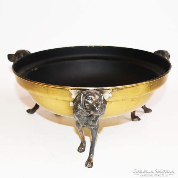 Copper dog serving bowl