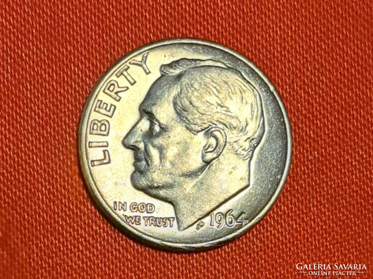 1964. USA ezüst Roosevelt 1 dime (759)