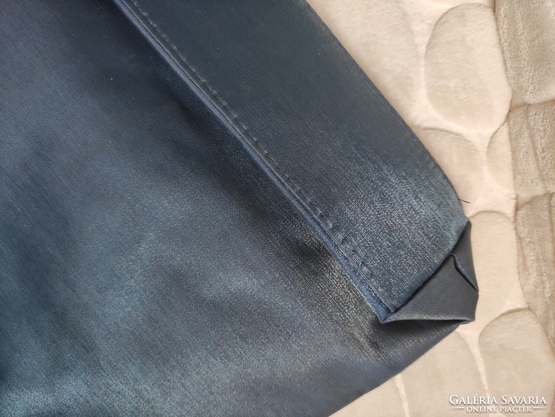 Blue steel gray women's pearl canvas bag reticule