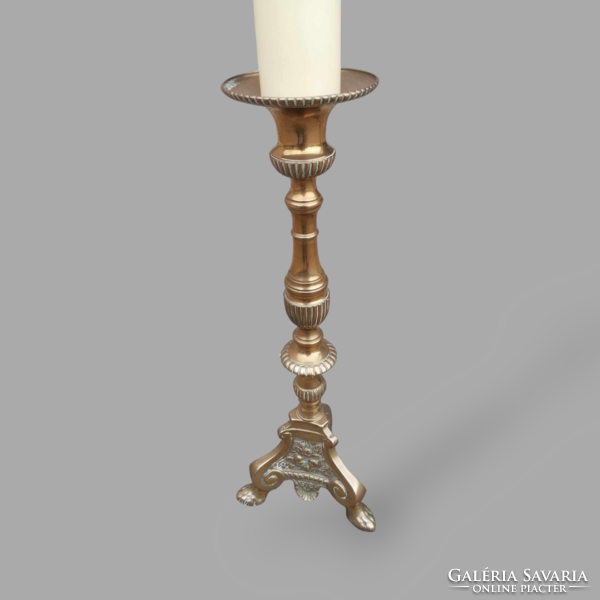 Copper candle holder and candle