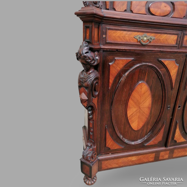 Neo-Renaissance marquetry chest of drawers